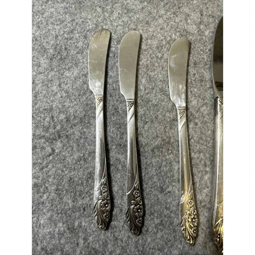 Set Of‎ 10 Vintage Oneida Community Evening Star Silver-Plate Butter Knives
